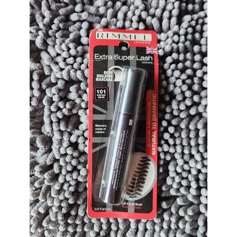 Rimmel Extra Super‎ Lash Mascara, Black-Black 101, 0.27 oz~NEW IN BOX